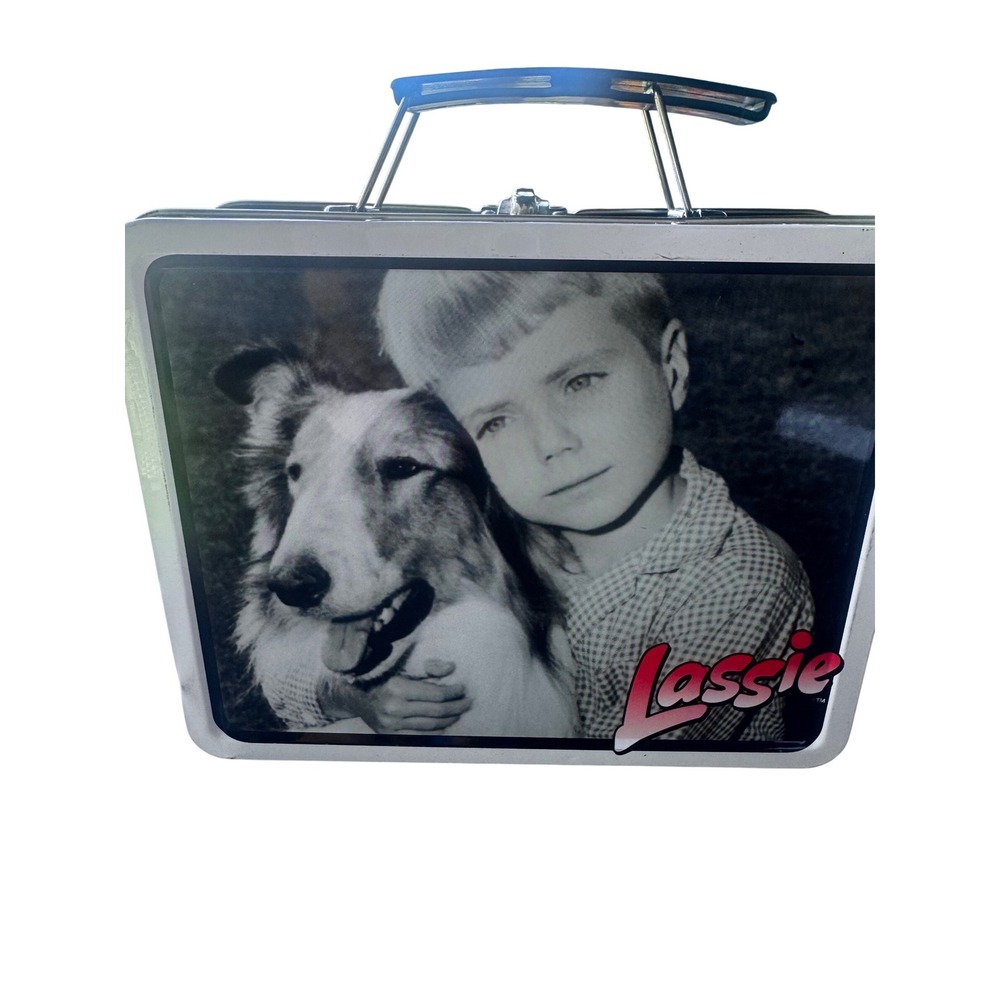 Vintage 1999 Lassie Metal Lunch Box Black & White TV Collectible Tin Lunchbox